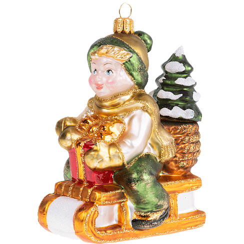 Новогоднее украшение Impuls Sledding Boy Vintage Арт.A2807V