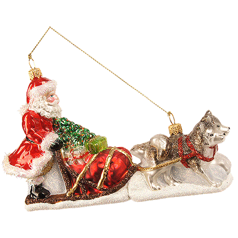 Новогоднее украшение Impuls Santa Dog Sled Арт.A2282