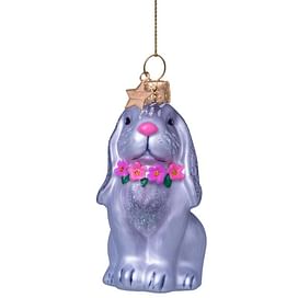 Новогоднее украшение Vondels Grey rabbit w/flower necklace Арт.1222800086018