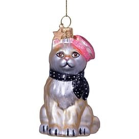 Новогоднее украшение Vondels Cat w/barret and scarf Арт.1227000085038