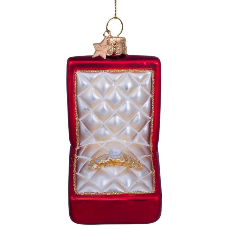 Новогоднее украшение Vondels Red matt wedding ring box w/diamond Арт.2227000090031