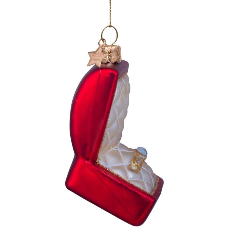 Новогоднее украшение Vondels Red matt wedding ring box w/diamond Арт.2227000090031