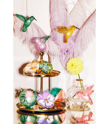 Новогоднее украшение Vondels Yellow opal violet Арт.2227000100037