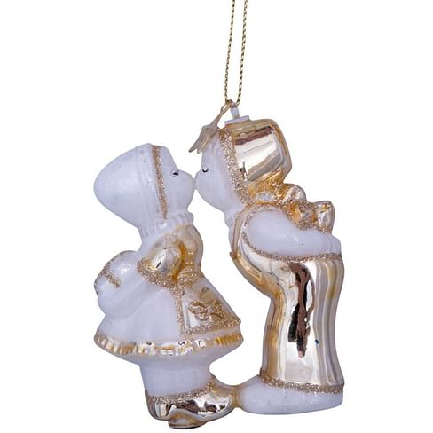 Новогоднее украшение Vondels White/gold kissing boy and girl Арт.3222810085016