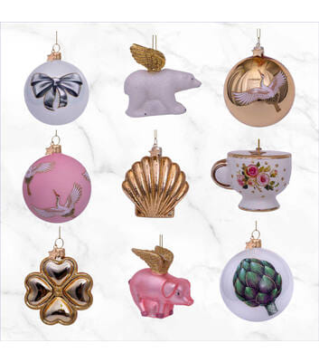 Новогоднее украшение Vondels Shiny gold w/crane birds all over Арт.5211290080275