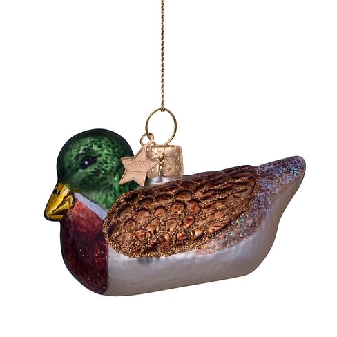 Новогоднее украшение Vondels Brown/green duck H5.5cm Арт.1232300055018
