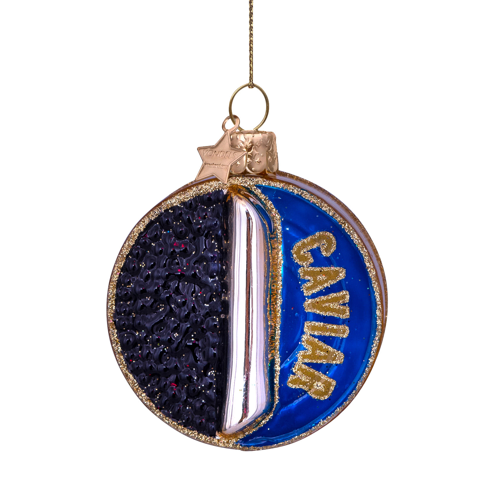 Новогоднее украшение Vondels Rose black and blue caviar tin can Арт.1232810075032