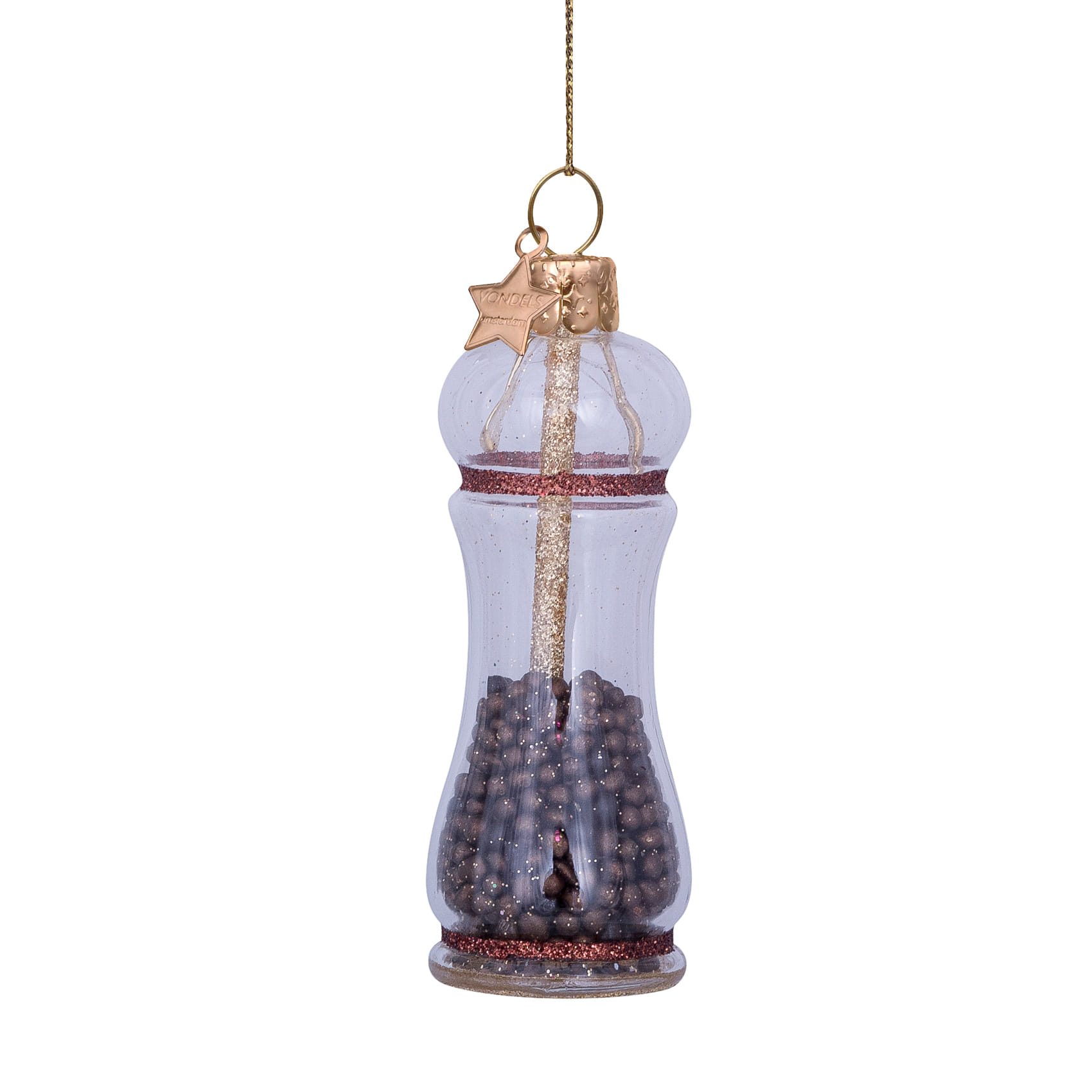 Новогоднее украшение Vondels Transparant brown pepper shaker Арт.1237000090093