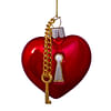 Новогоднее украшение Vondels Red opal heart with key lock Арт.2231322065011