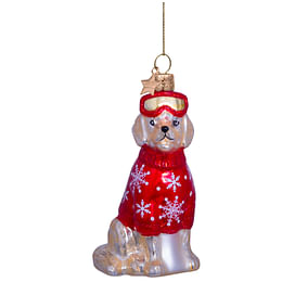 Новогоднее украшение Vondels Blond golden retriever w/red ski outfit Арт.2232250095033
