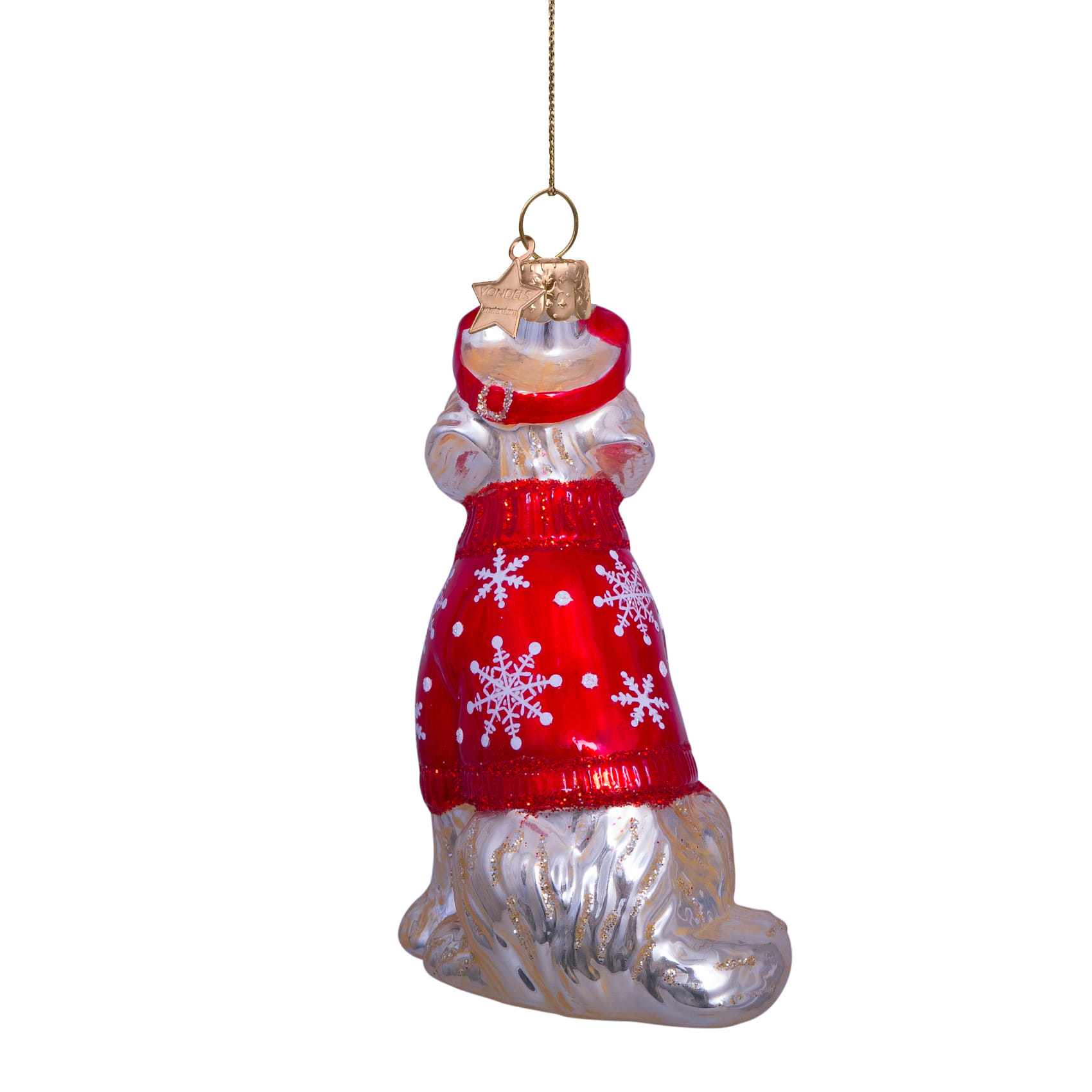 Новогоднее украшение Vondels Blond golden retriever w/red ski outfit Арт.2232250095033