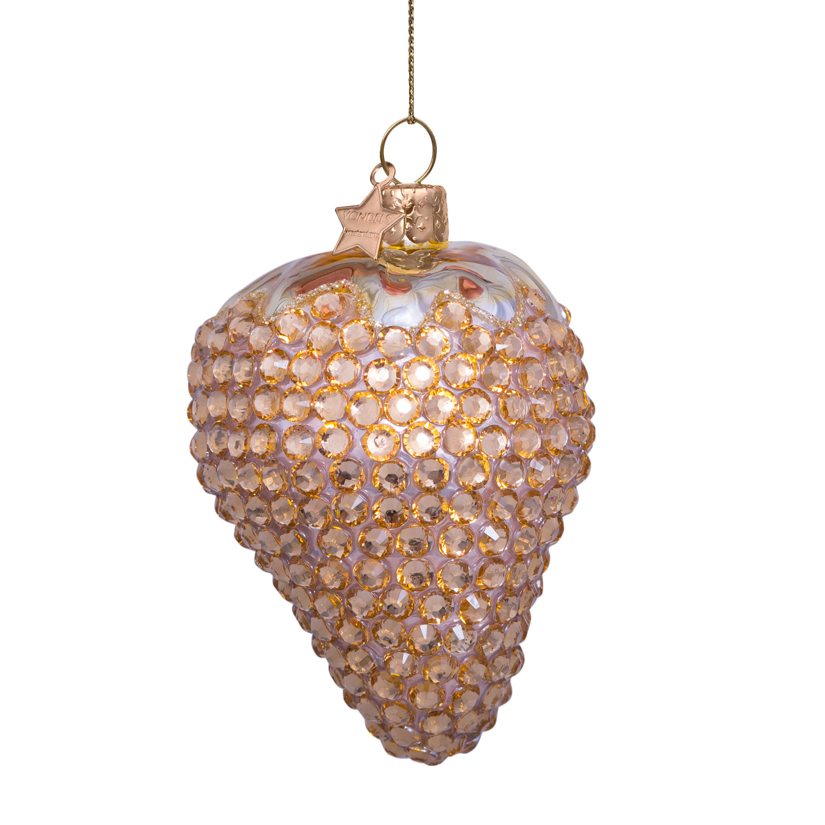 Новогоднее украшение Vondels Gold strawberry w/allover diamonds Арт.2232810060075