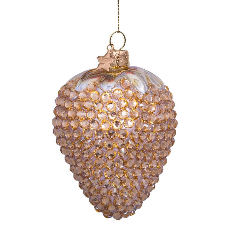 Новогоднее украшение Vondels Gold strawberry w/allover diamonds Арт.2232810060075