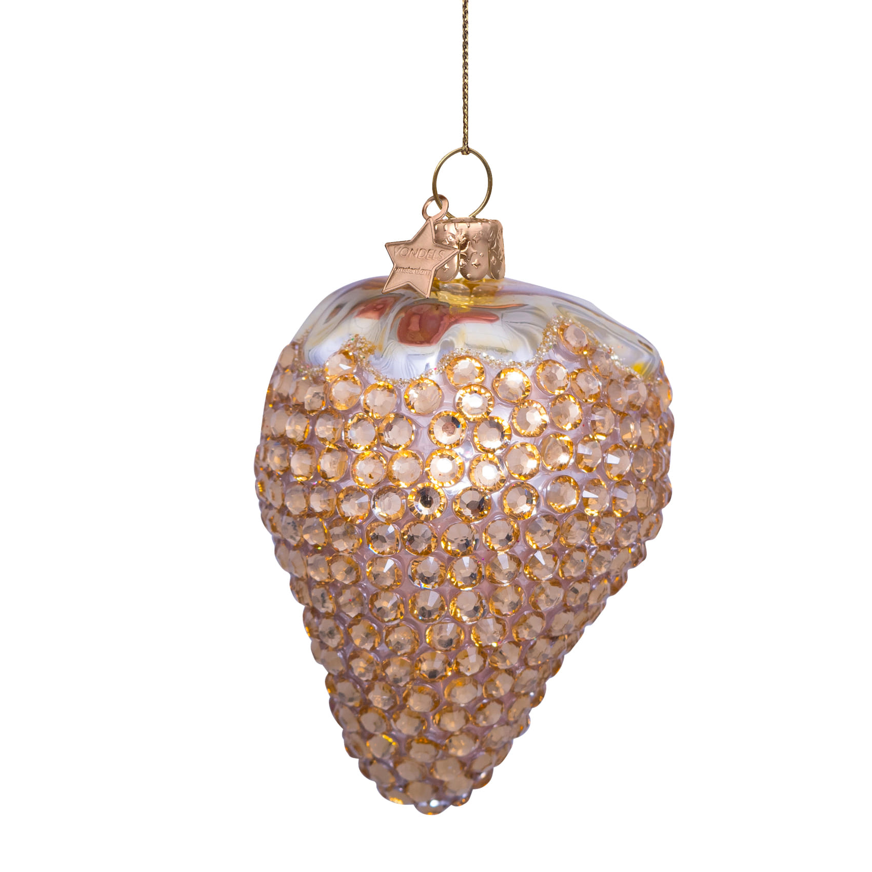 Новогоднее украшение Vondels Gold strawberry w/allover diamonds Арт.2232810060075