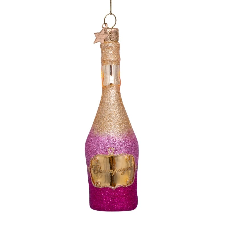 Новогоднее украшение Vondels Pink/ gold champagne bottle Арт.2232850165013