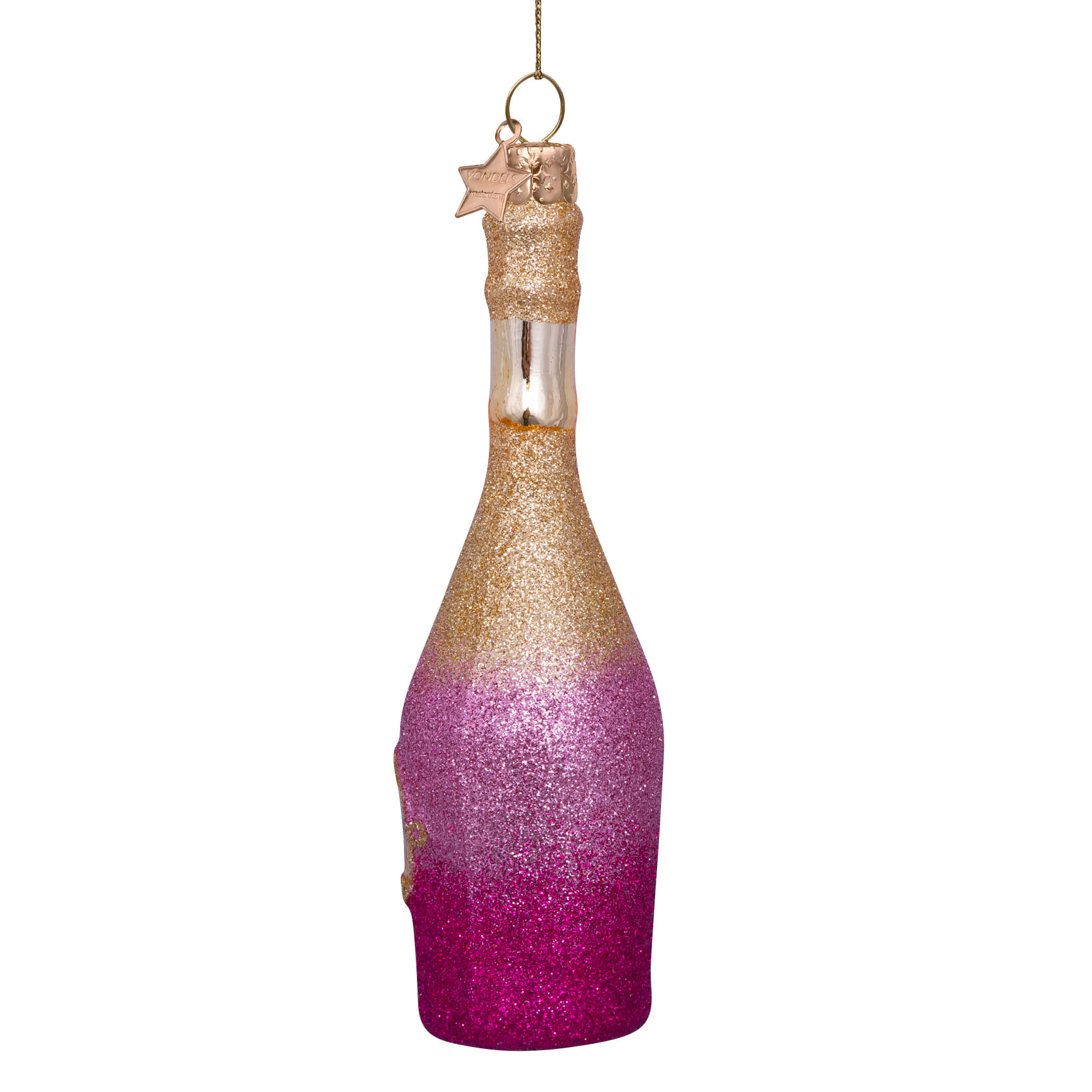 Новогоднее украшение Vondels Pink/ gold champagne bottle Арт.2232850165013