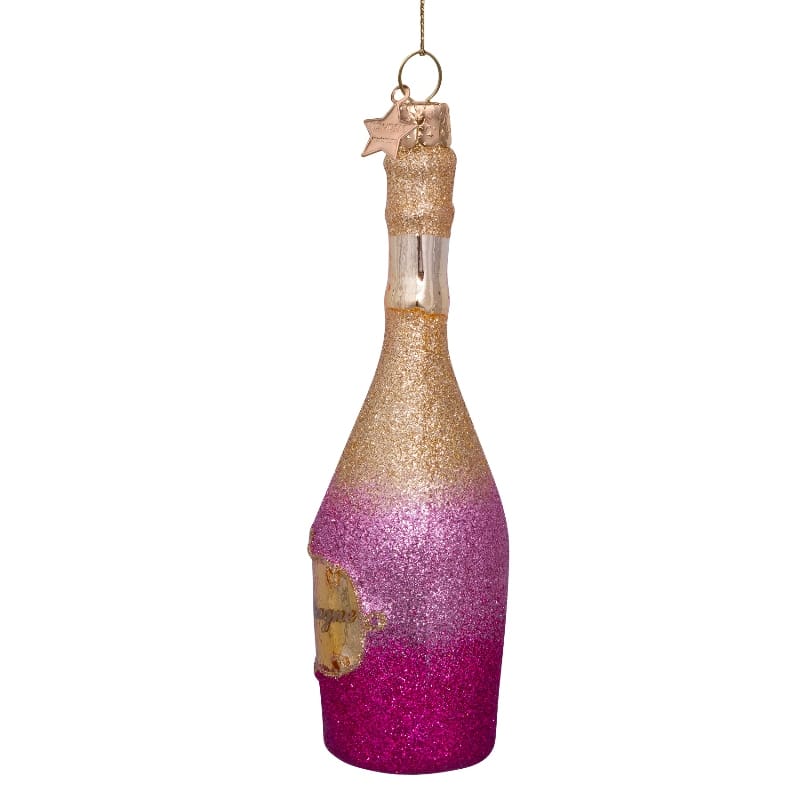 Новогоднее украшение Vondels Pink/ gold champagne bottle Арт.2232850165013
