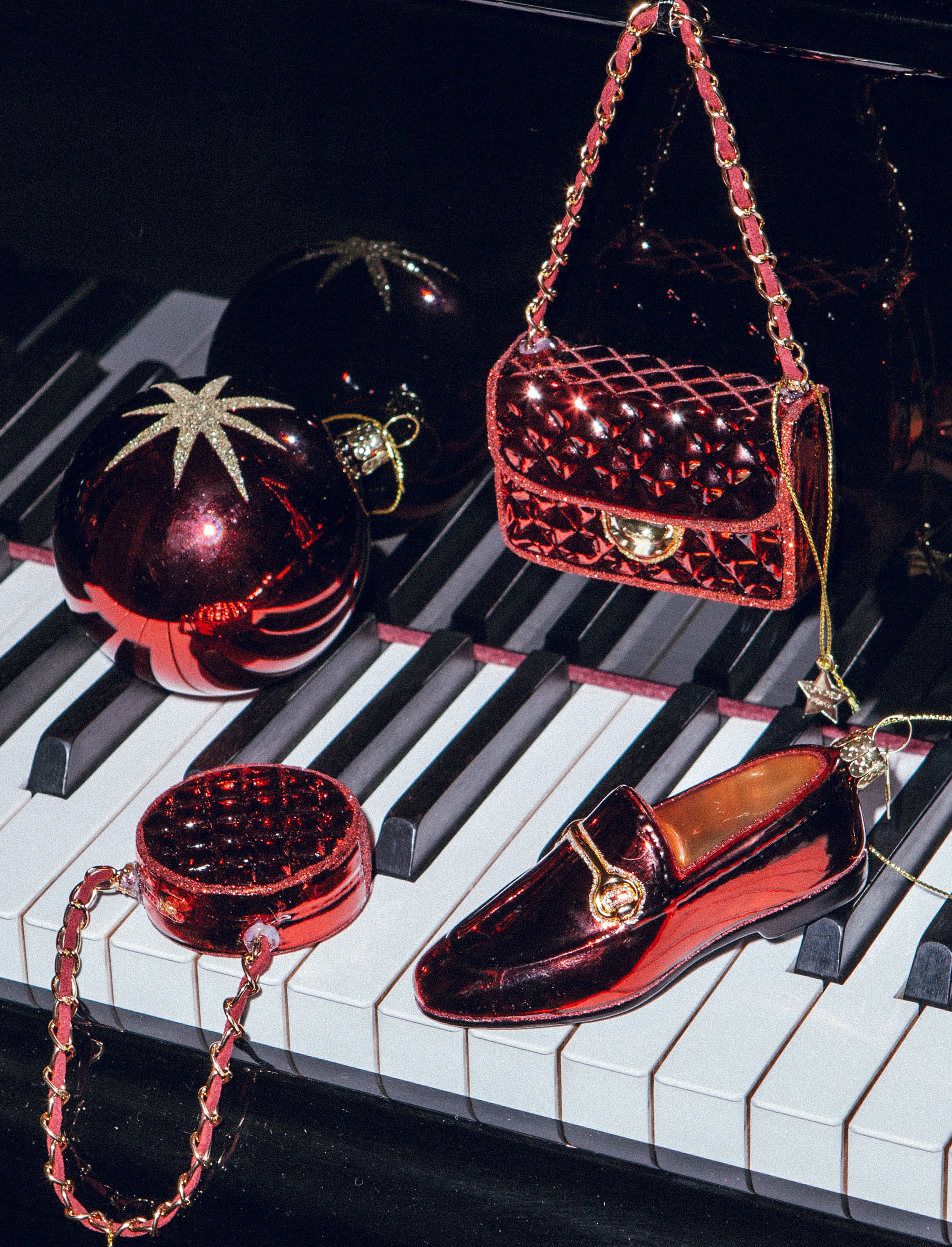 Новогоднее украшение Vondels Bordeaux opal round fashion bag Арт.2232870055059