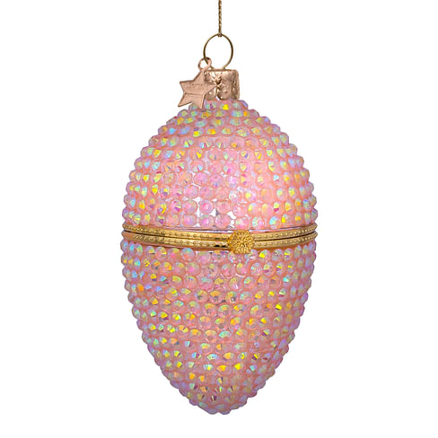 Новогоднее украшение Vondels Soft pink egg/opening diamond allover Арт.3232137080076