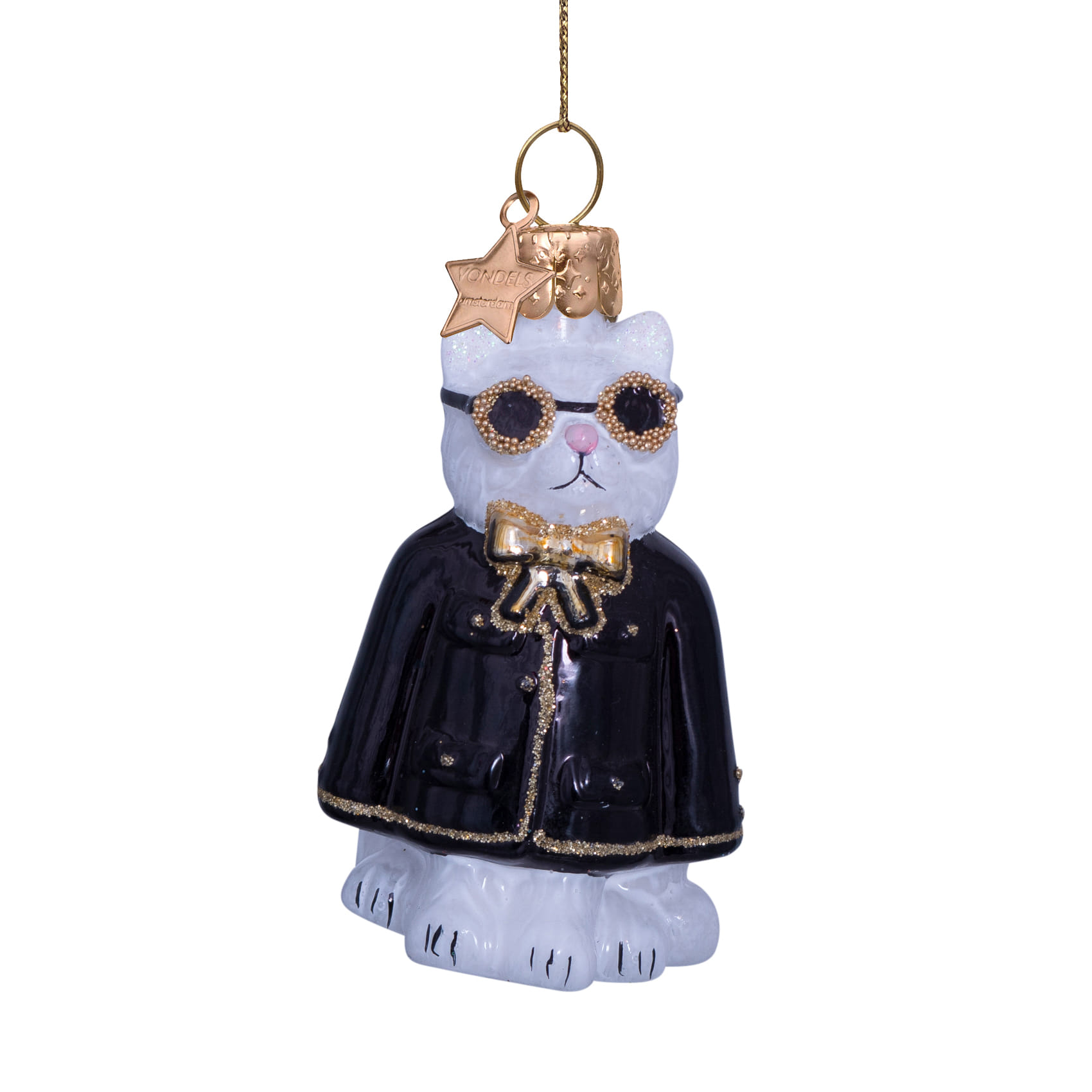 Новогоднее украшение Vondels Fashion cat w/black jacket Арт.3232870075018