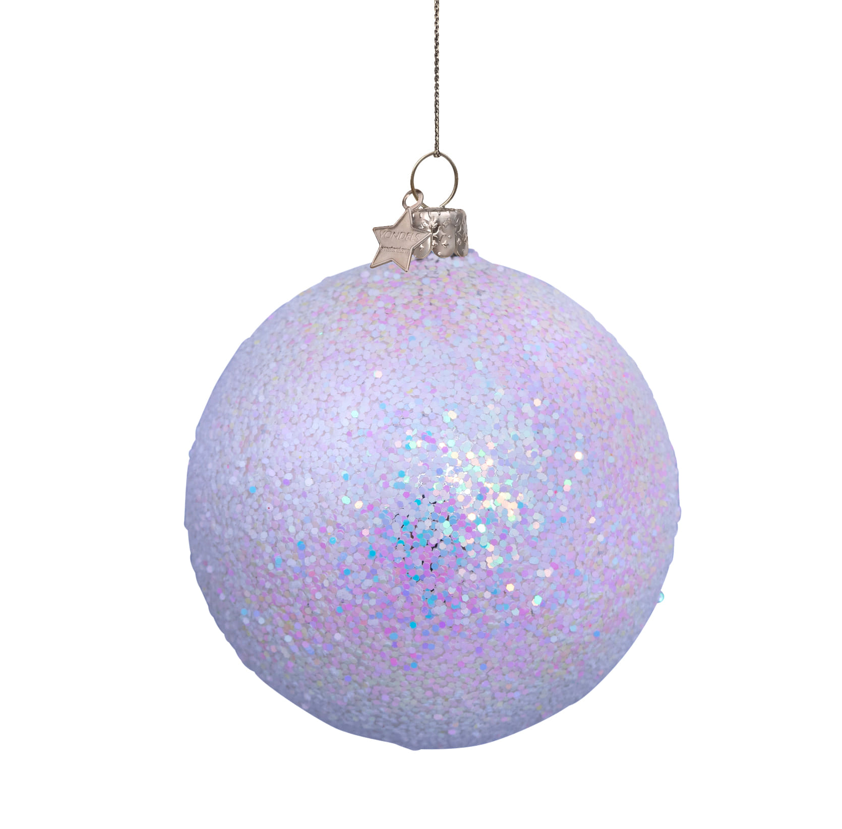 Новогоднее украшение Vondels White hologram glitter allover Арт.3232900080012