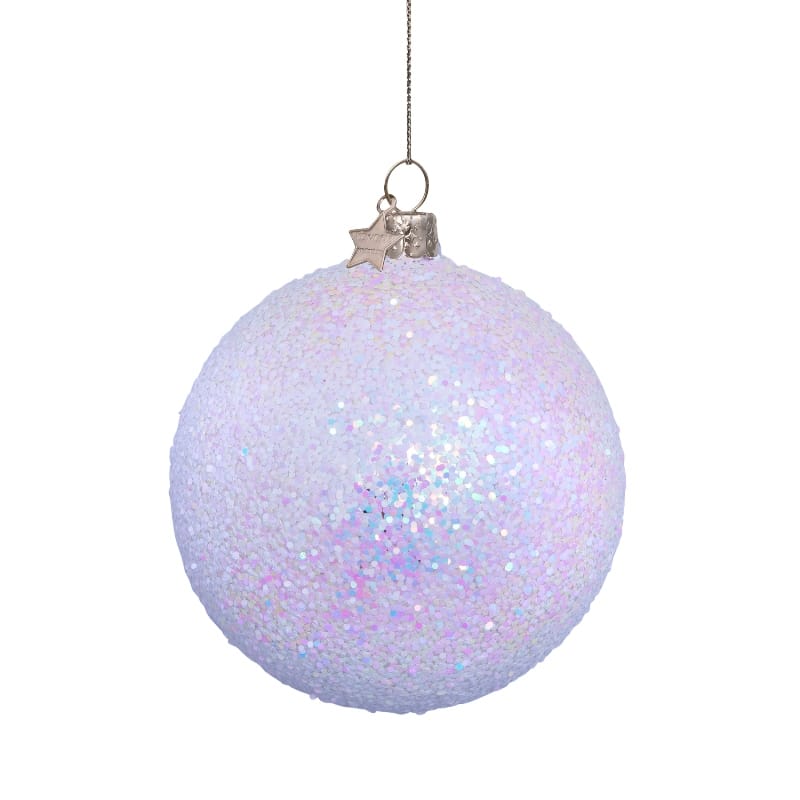 Новогоднее украшение Vondels White hologram glitter allover Арт.3232900080012