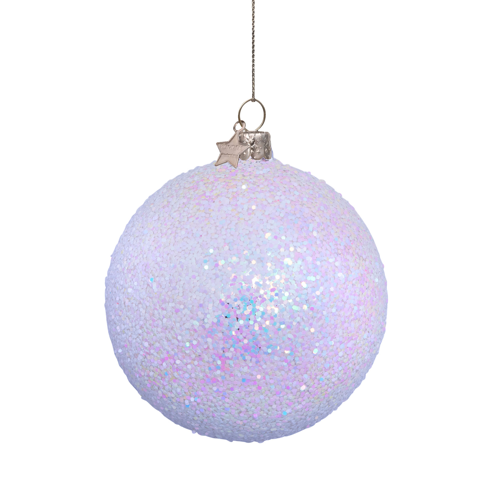 Новогоднее украшение Vondels White hologram glitter allover Арт.3232900080012