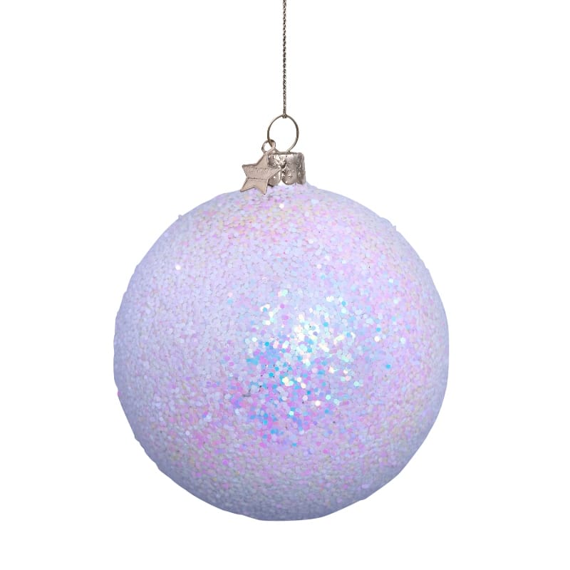 Новогоднее украшение Vondels White hologram glitter allover Арт.3232900080012