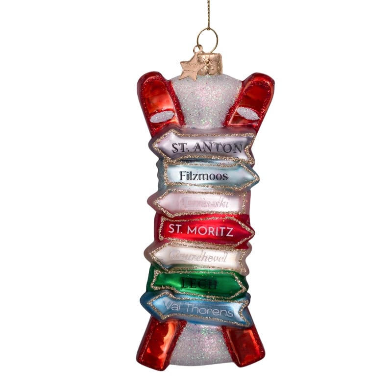 Новогоднее украшение Vondels Red ski w/names Арт.3237000115039