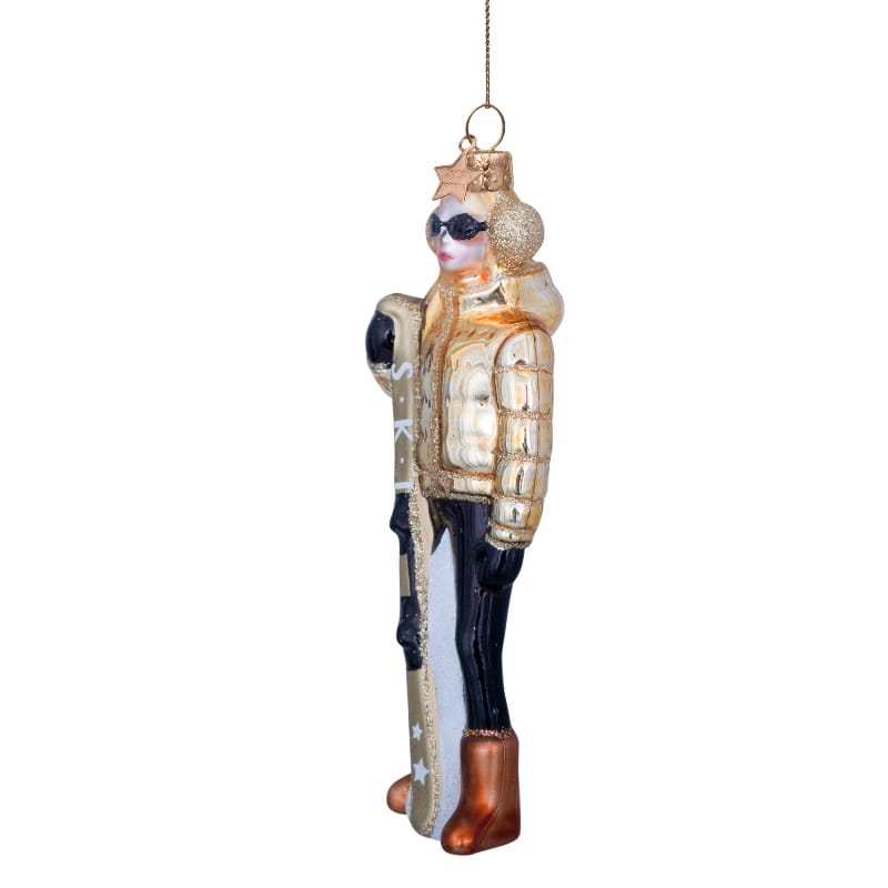 Новогоднее украшение Vondels Gold ski lady Арт.4232250130015