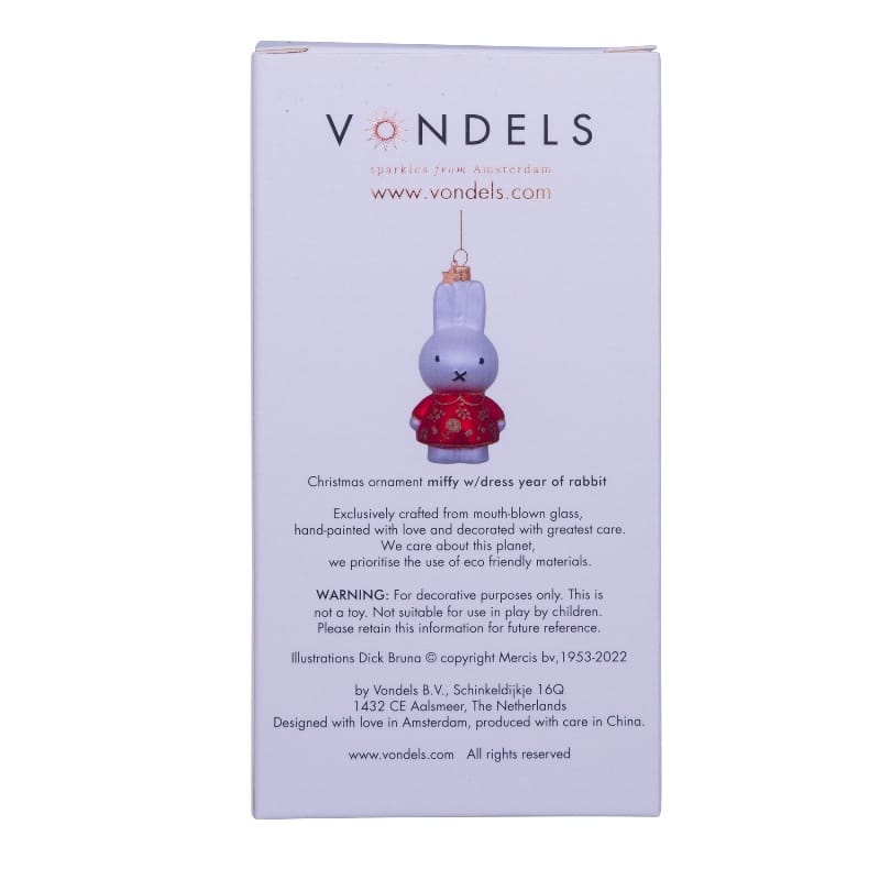 Новогоднее украшение Vondels Nijntje/Miffy rabbit Арт.9221234110013