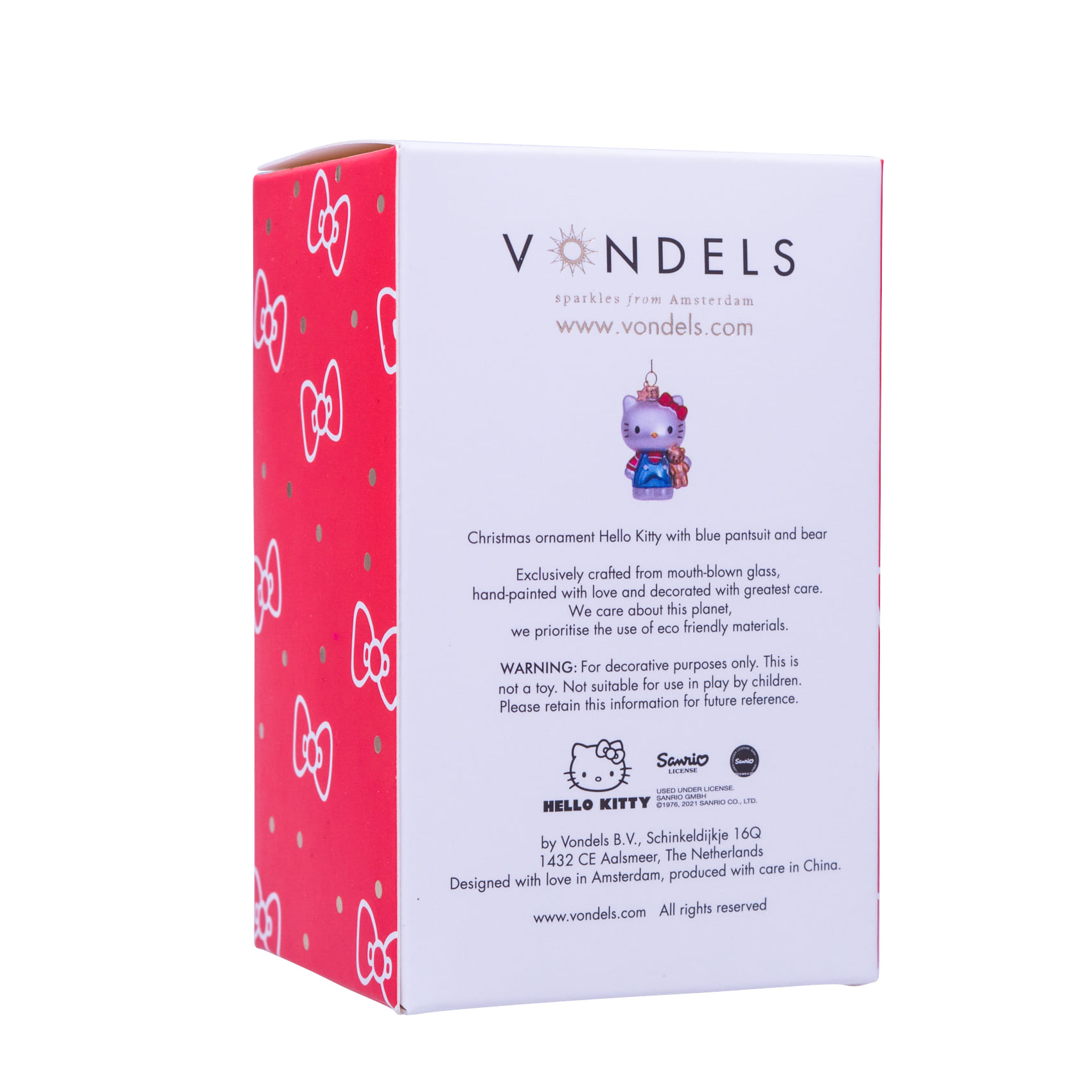 Новогоднее украшение Vondels Hello Kitty blue w/bear Арт.1211234090067