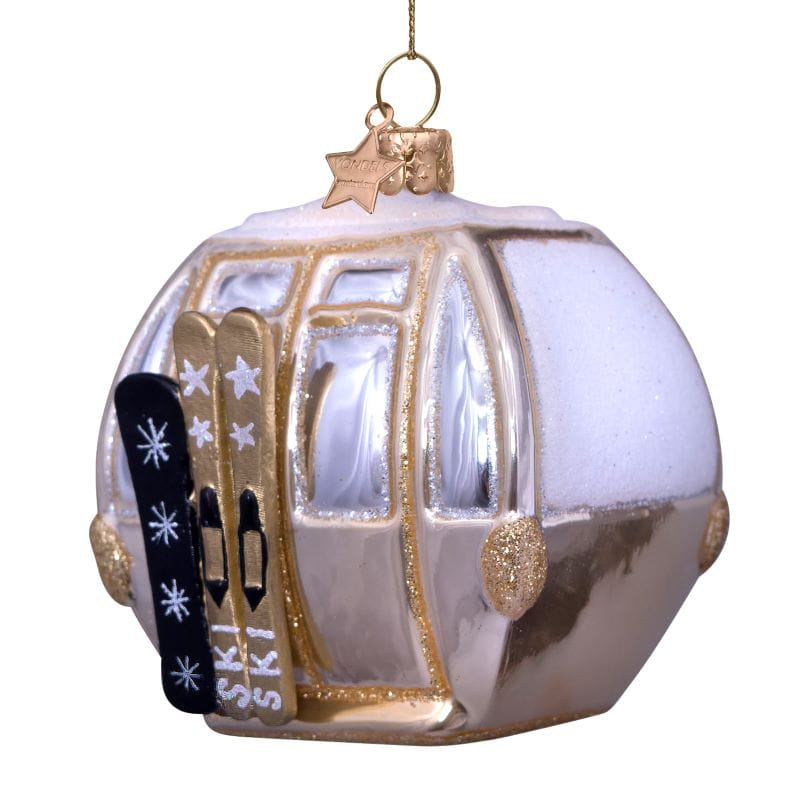 Новогоднее украшение Vondels Beige ski gondela Арт.1240105080012