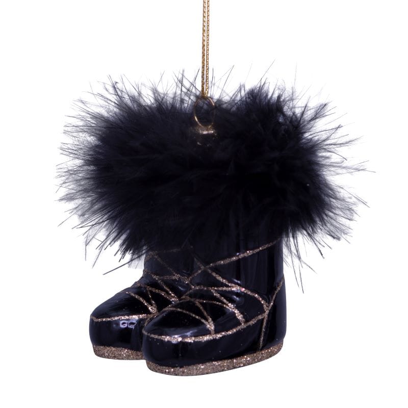 Новогоднее украшение Vondels Black fashion ski boots w/fur Арт.1240601075017