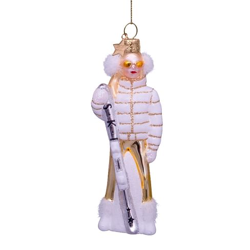Новогоднее украшение Vondels White ski lady Арт.1240999130015