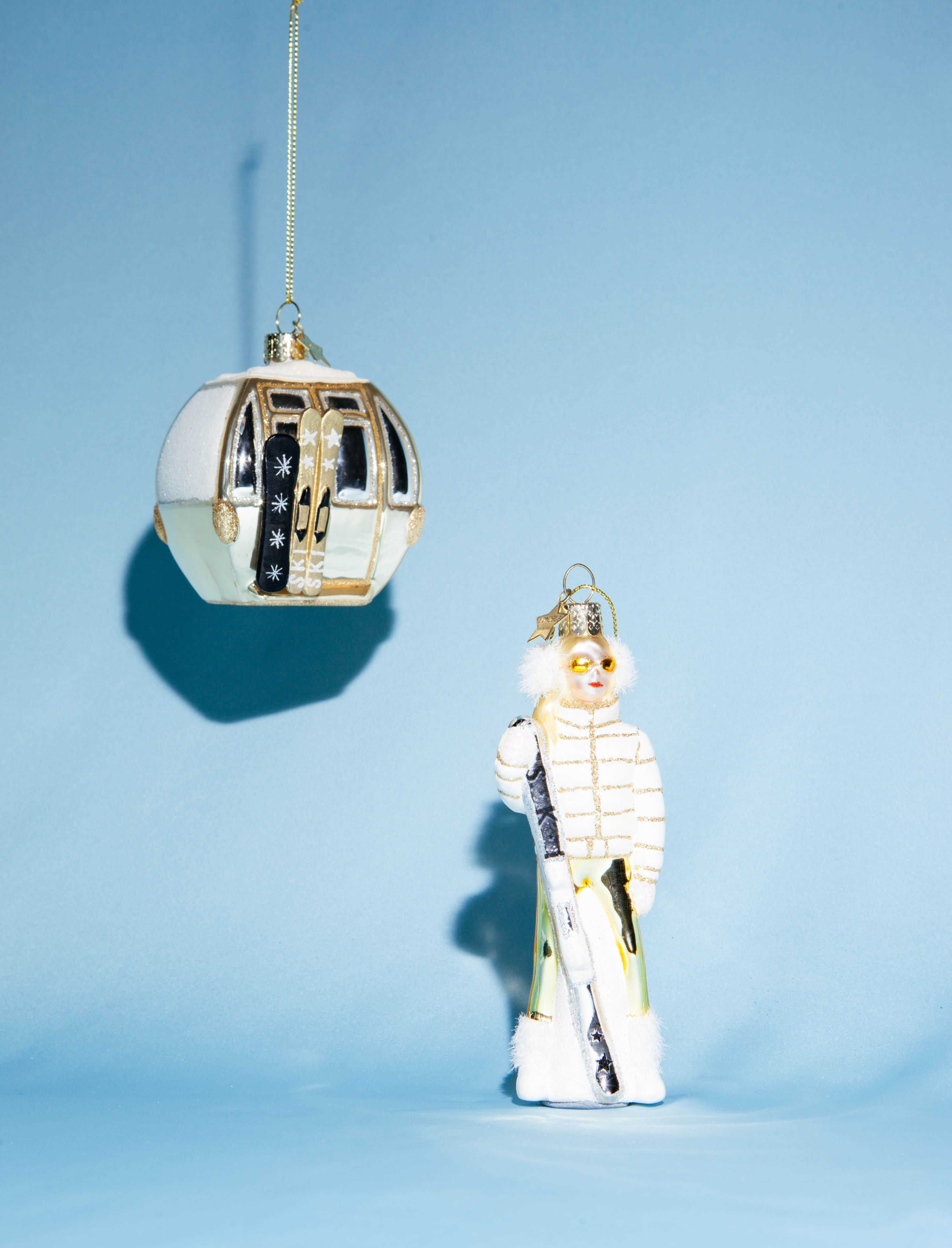 Новогоднее украшение Vondels White ski lady Арт.1240999130015