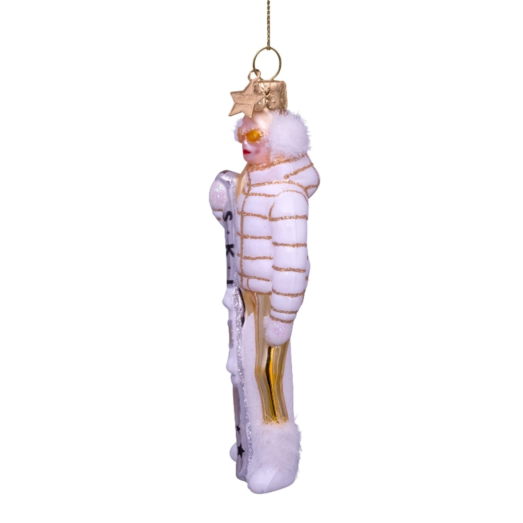 Новогоднее украшение Vondels White ski lady Арт.1240999130015