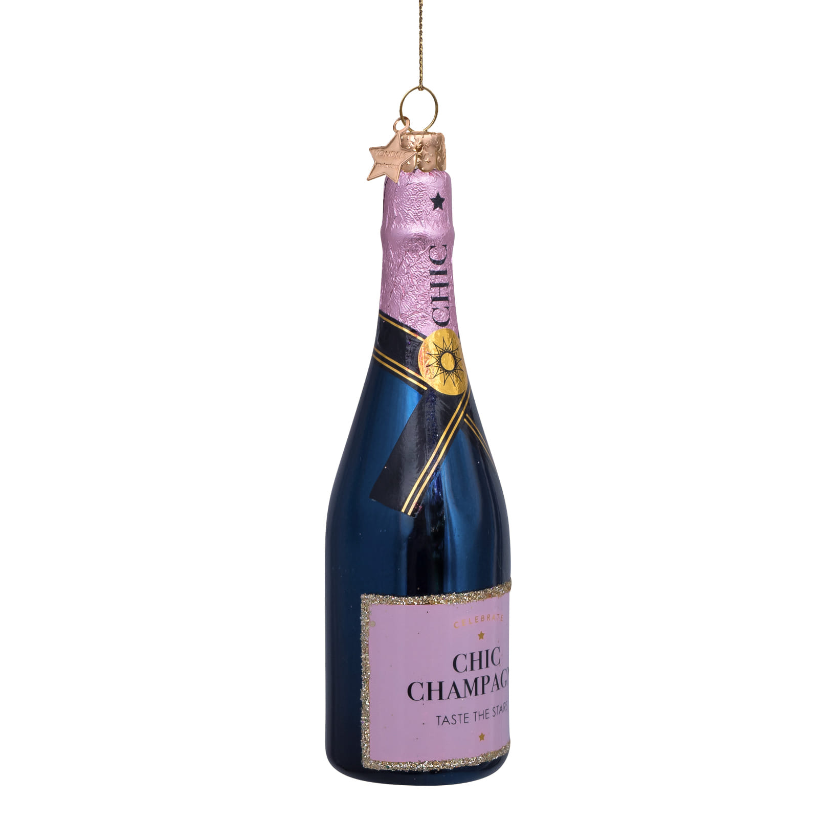Новогоднее украшение Vondels Luxury pink bottle w/ champagne Арт.1240999140014