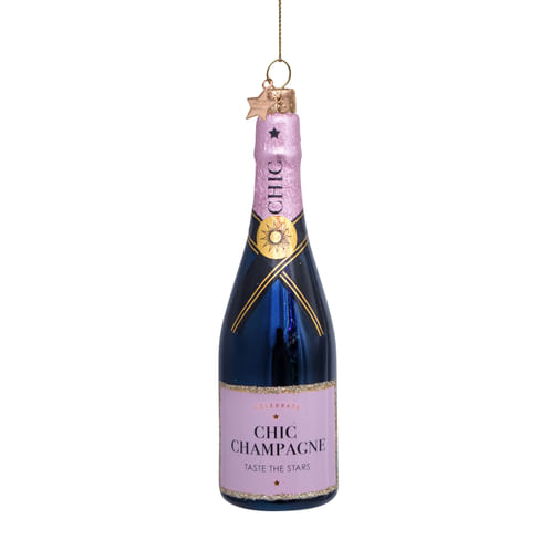 Новогоднее украшение Vondels Luxury pink bottle w/ champagne Арт.1240999140014