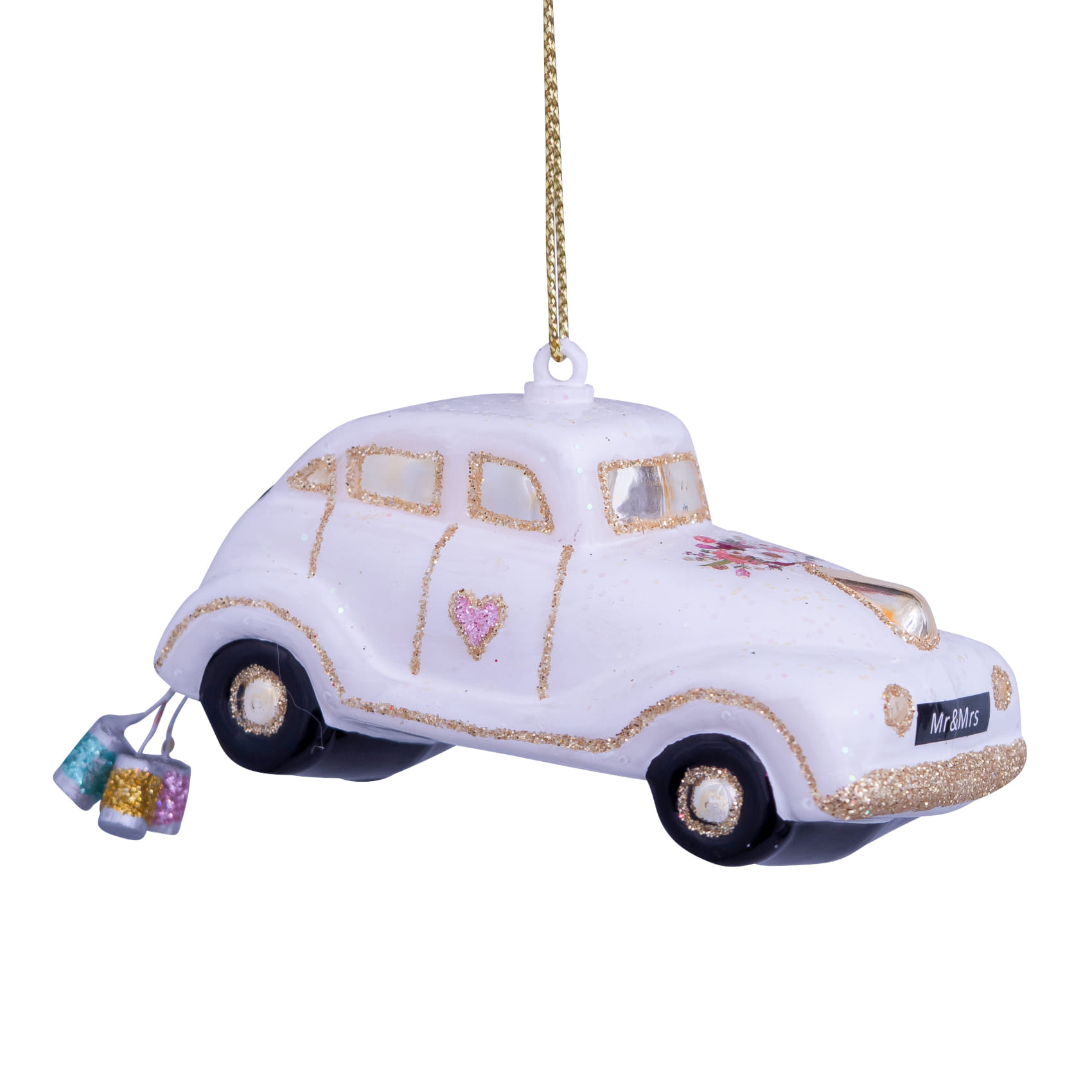 Новогоднее украшение Vondels Wedding car w/text just married Арт.1240225045014