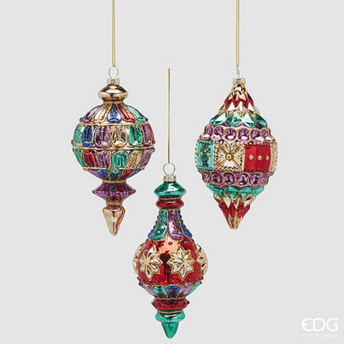 Новогоднее украшение EDG Enzo De Gasperi PALLA TROTTOLA FUSO GEOMETRIE Арт.6500128A999