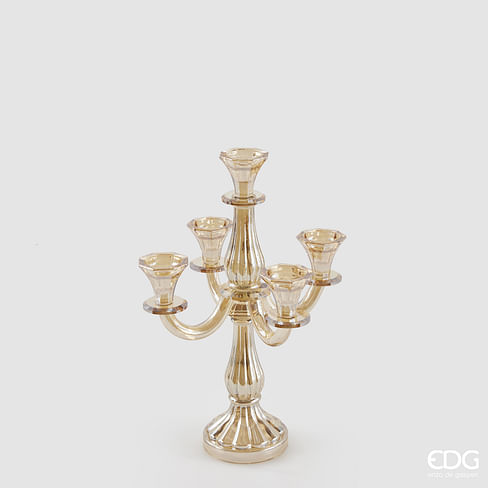 Подсвечник EDG Enzo De Gasperi CRYSTAL SINUOSO X5 Арт.4400064A247