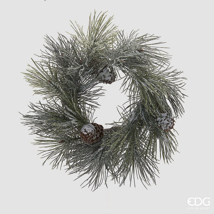Еловый венок EDG Enzo De Gasperi PINO CON PIGNE CORONA INNEVATO Арт.6900101A170