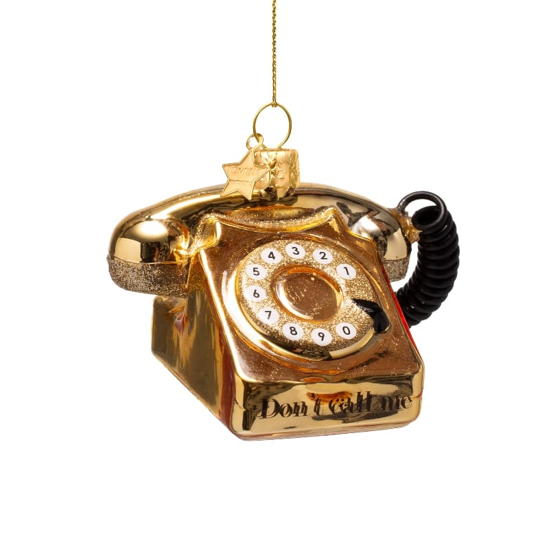 Новогоднее украшение Vondels Shiny gold vintage telephone Арт.1250101060031