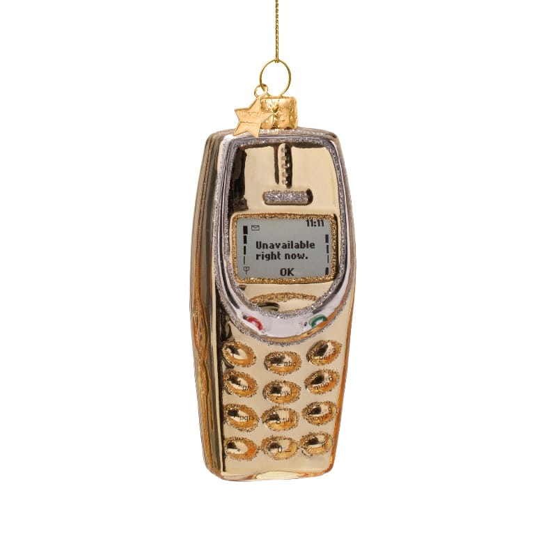 Новогоднее украшение Vondels Shiny gold cellphone Арт.1250101100010