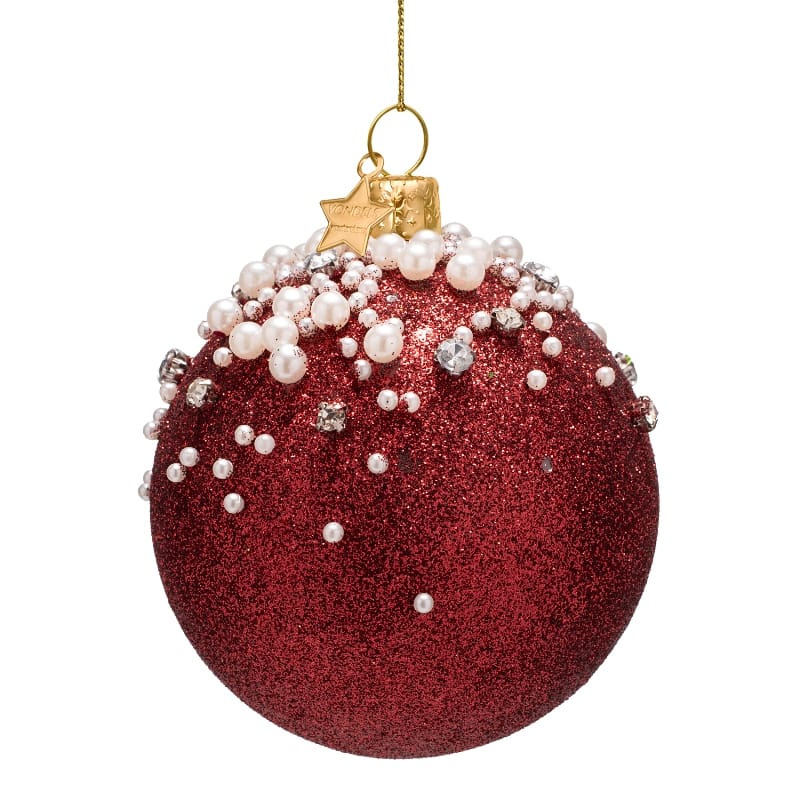 Новогоднее украшение Vondels Burgundy glitter allover w/pearls Арт.1250721090012