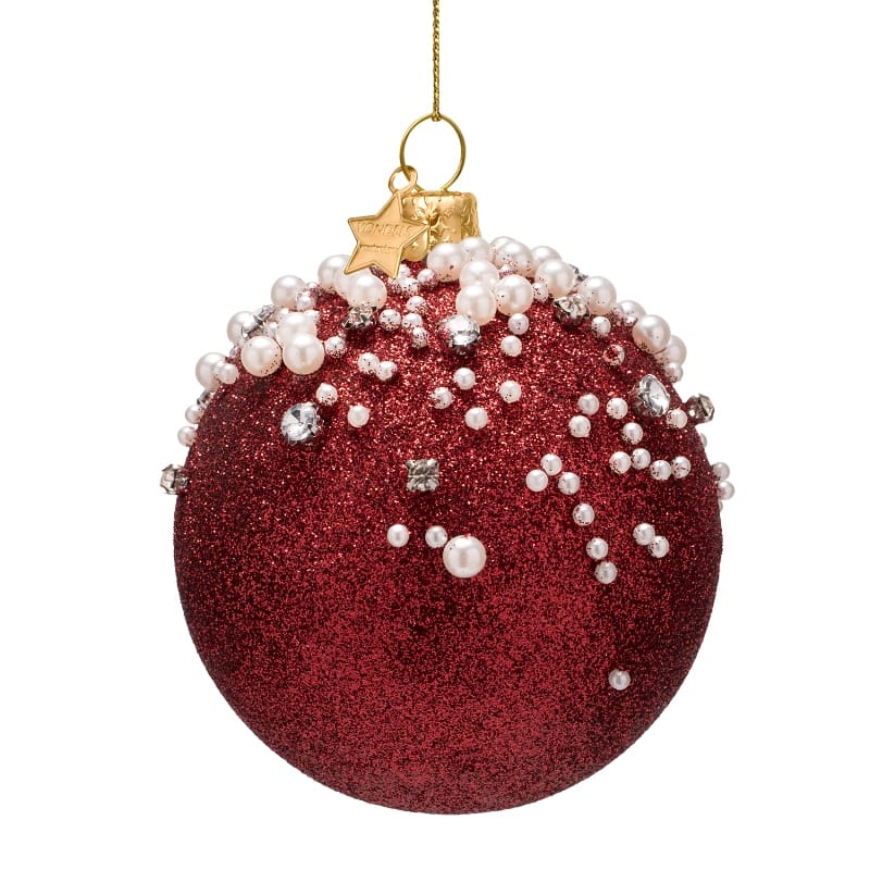 Новогоднее украшение Vondels Burgundy glitter allover w/pearls Арт.1250721090012