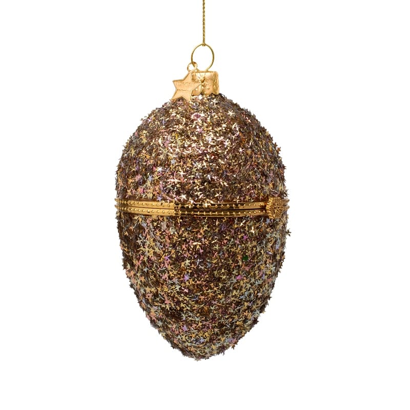 Новогоднее украшение Vondels Multicolor egg w/allover mini stars Арт.1250999110016