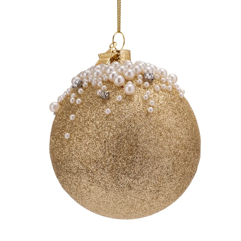 Новогоднее украшение Vondels Gold glitter allover w/pearls Арт.2250101090099