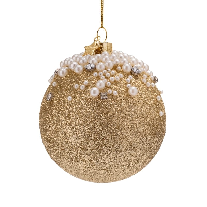 Новогоднее украшение Vondels Gold glitter allover w/pearls Арт.2250101090099